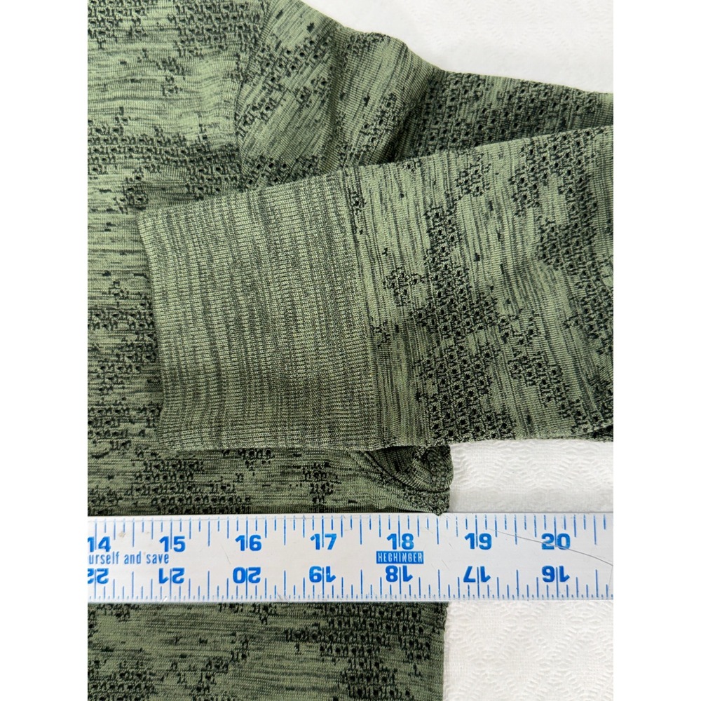 Lululemon M/L Swiftly Tech Long Sleeve Crew Rainforest Green Dot Scape Mesh Top - Picture 4 of 8